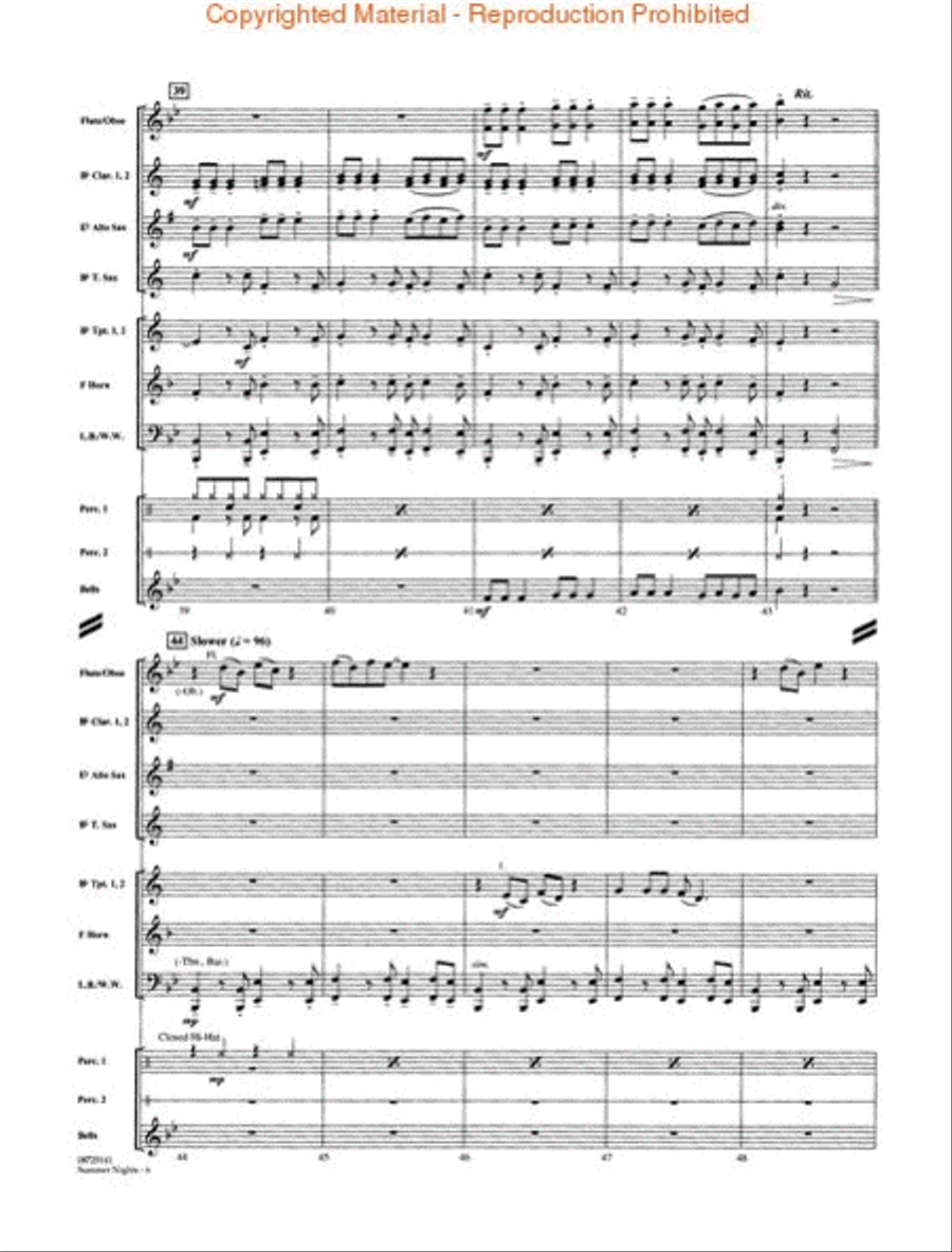 Summer Nights (from Grease) Concert Band scores gallery preview page 3