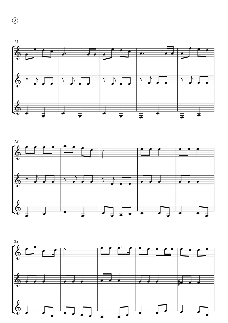 Jingle Bells Clarinet Trio scores gallery preview page 2