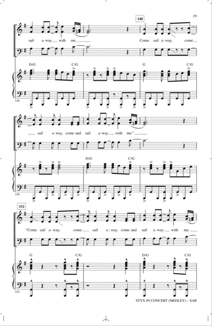 Styx In Concert (Medley) 3-Part scores gallery preview page 18