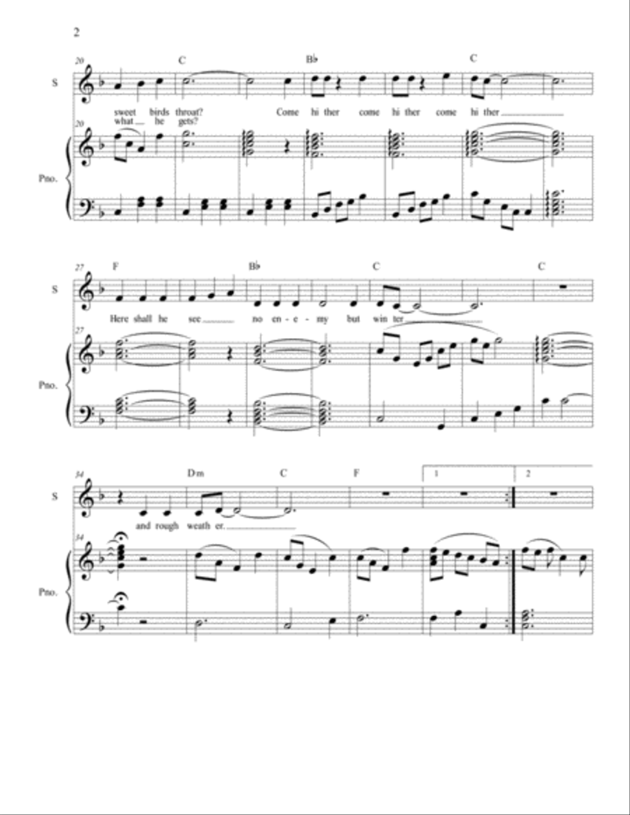 Under the Greenwood Tree Under the Greenwood Tree Soprano Voice scores gallery preview page 2
