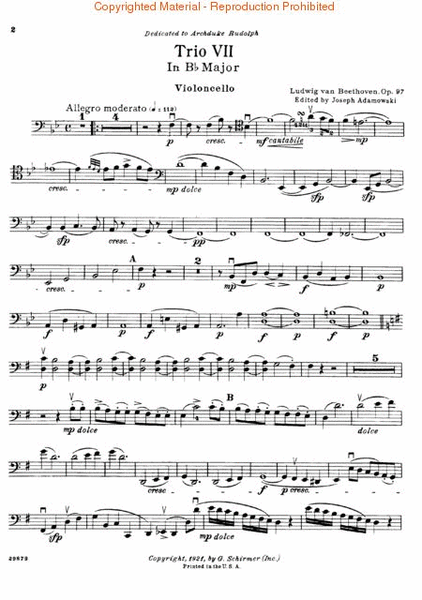 Trio in B Flat, Op. 97 ("Archduke Trio")