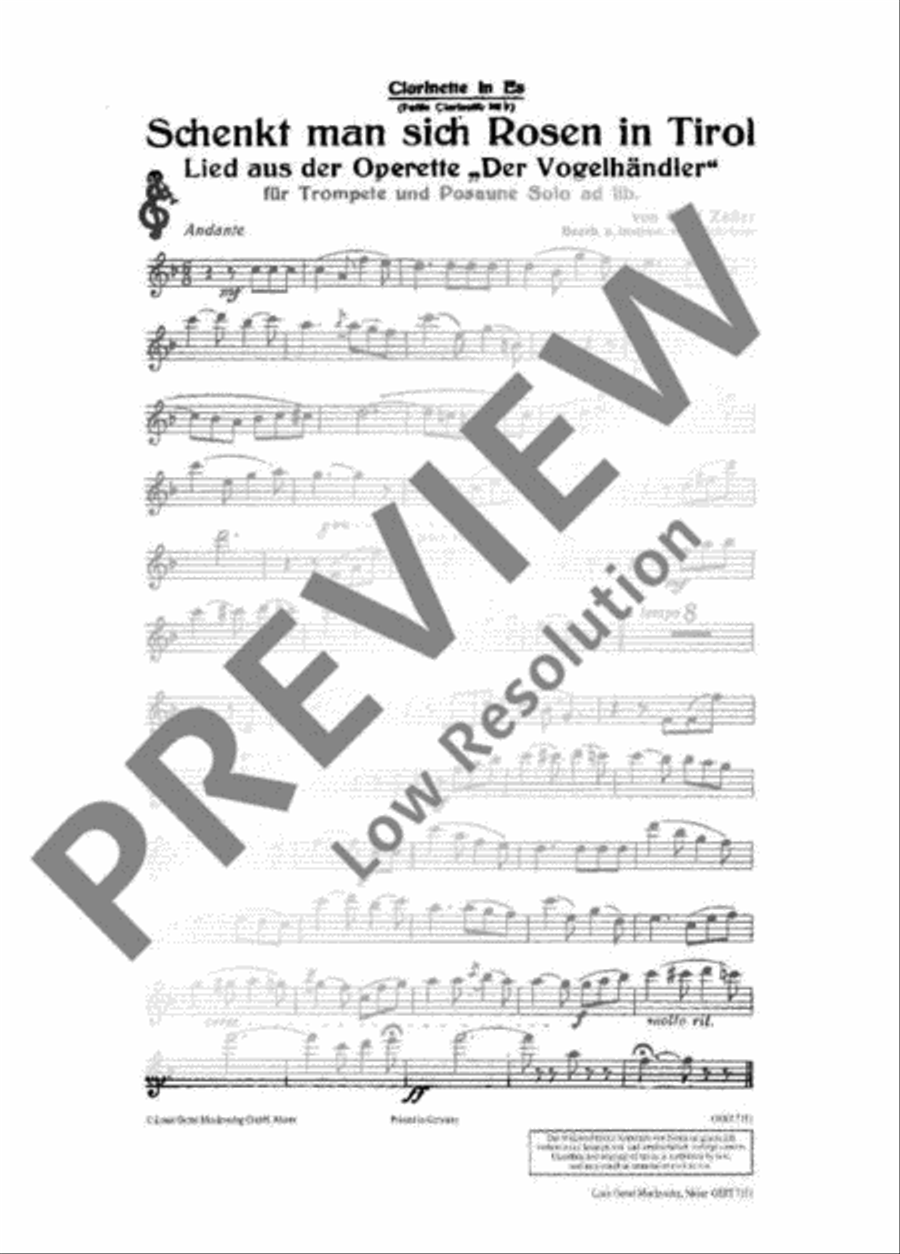 Schenkt man sich Rosen in Tirol Concert Band scores gallery preview page 7