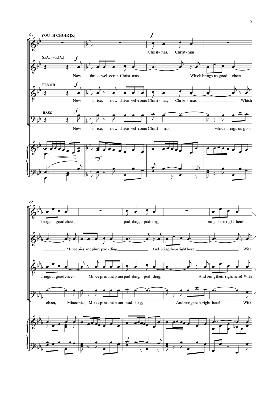 Christmas Celebration (SATB & optional youth choir) 4-Part scores gallery preview page 5