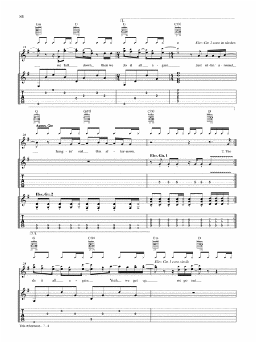 This Afternoon Guitar Tablature scores gallery preview page 4