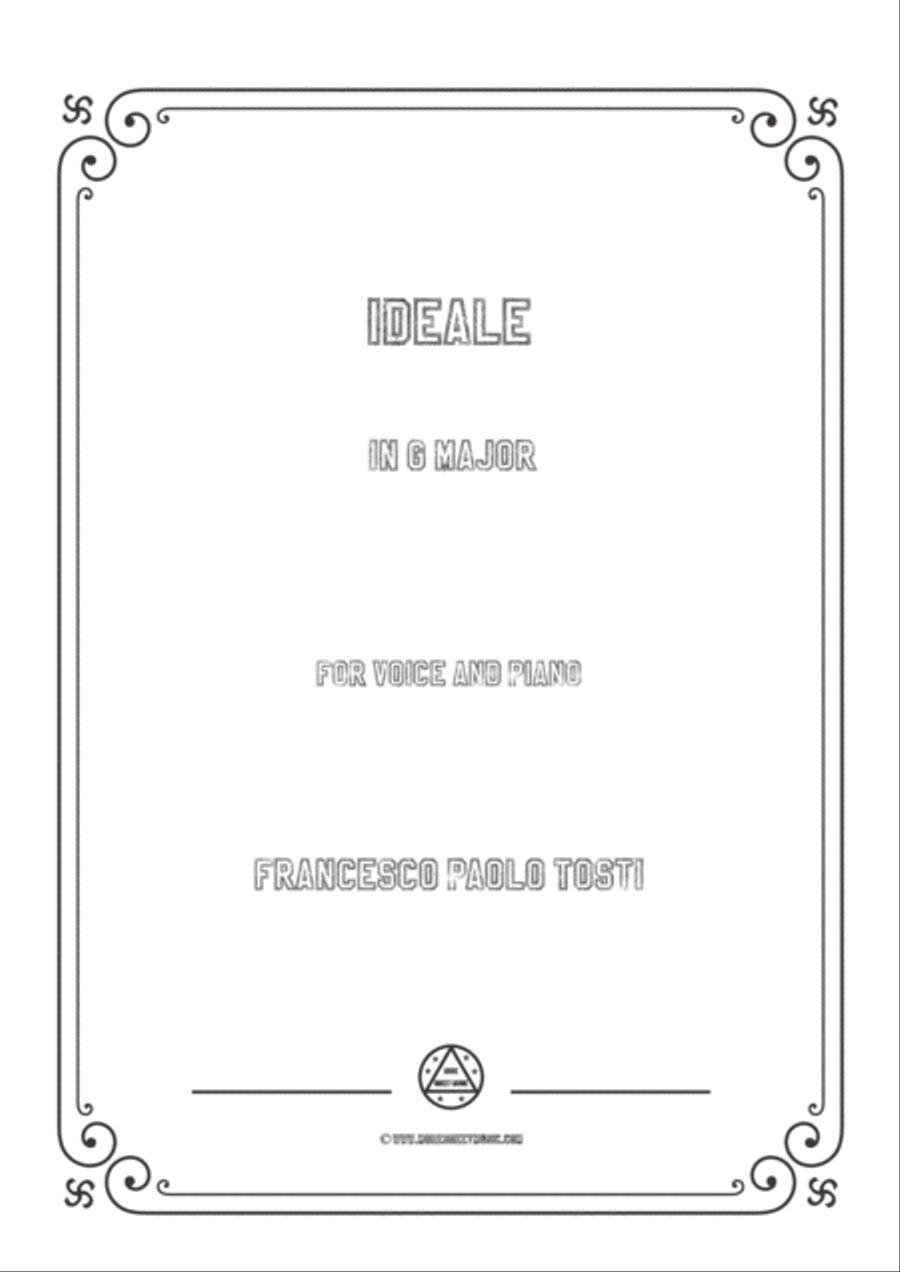 Tosti-Ideale in G Major,for Voice and Piano Voice Solo scores gallery preview page 1