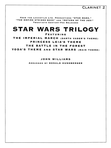 Star Wars® Trilogy: 2nd B-flat Clarinet