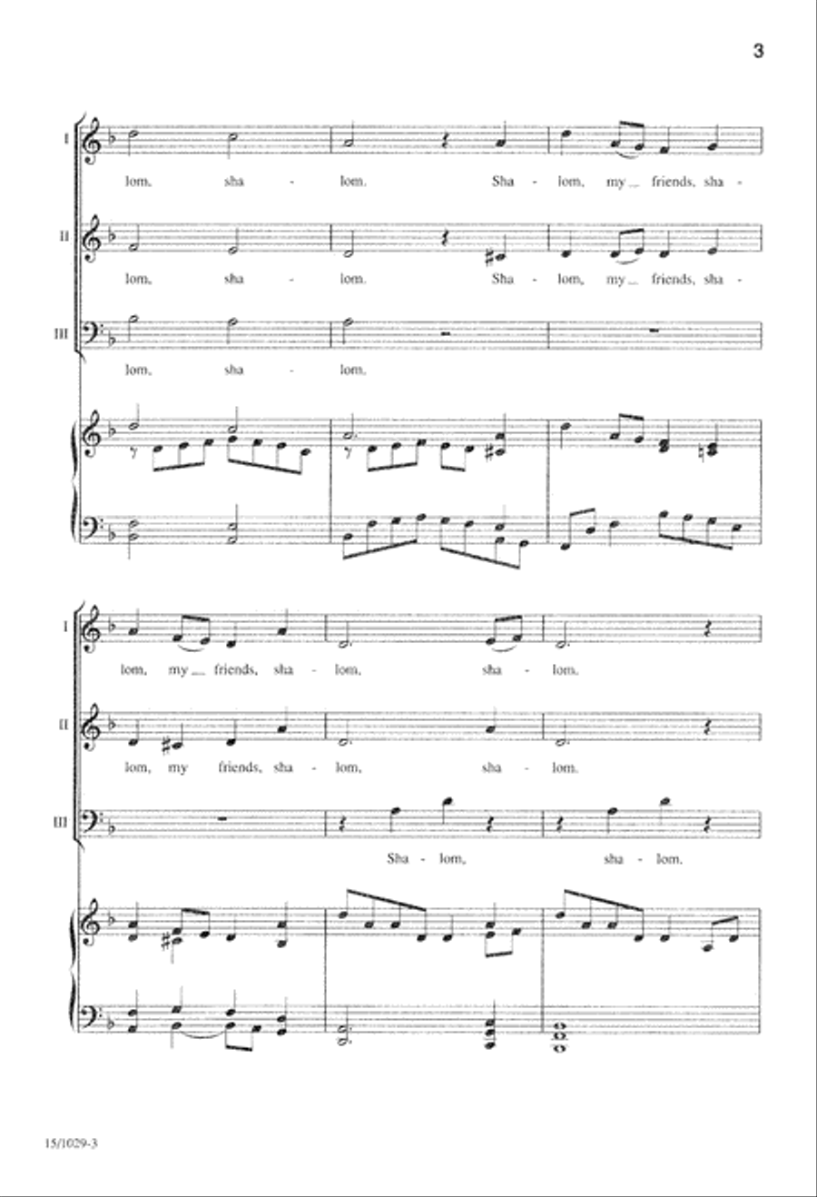 Shalom, My Friends 3-Part scores gallery preview page 3