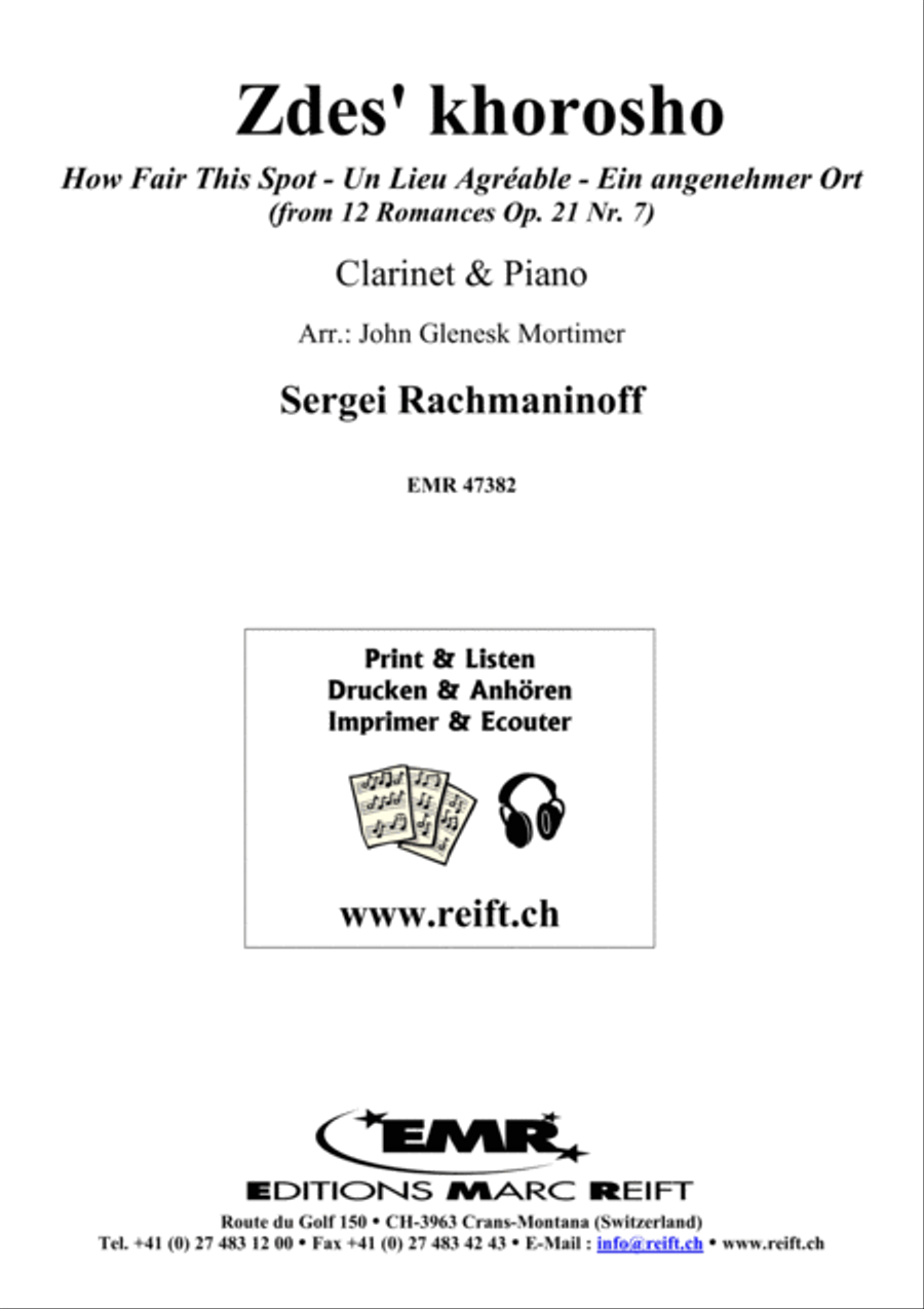 Zdes' khorosho Zdes' khorosho Clarinet Solo scores gallery preview page 1