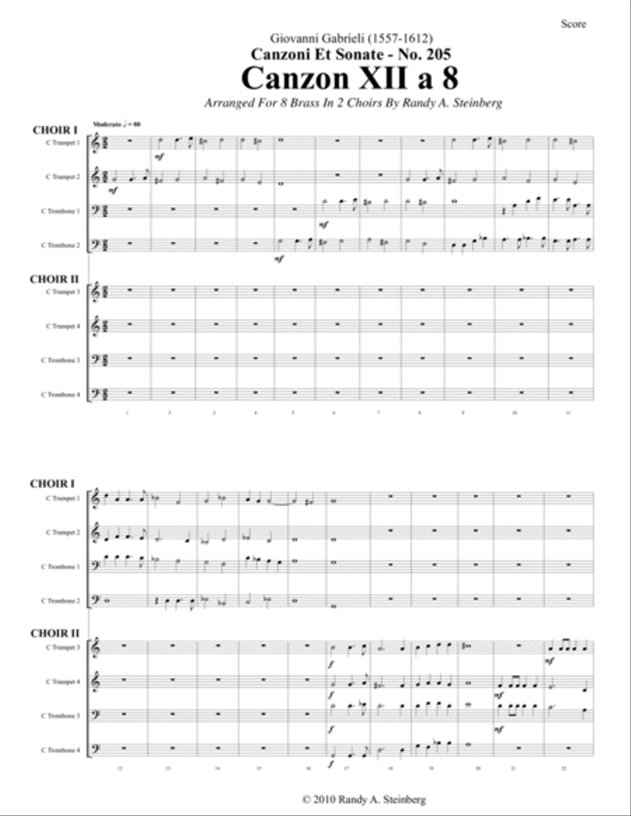 Canzon XII a 8 - No. 205 Brass Ensemble scores gallery preview page 4