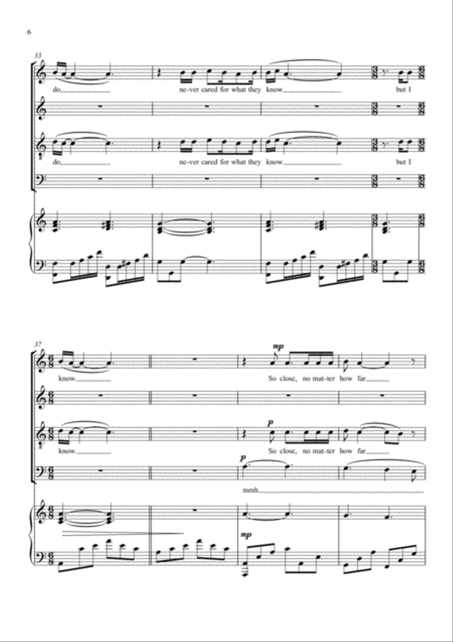 Nothing Else Matters 4-Part scores gallery preview page 6