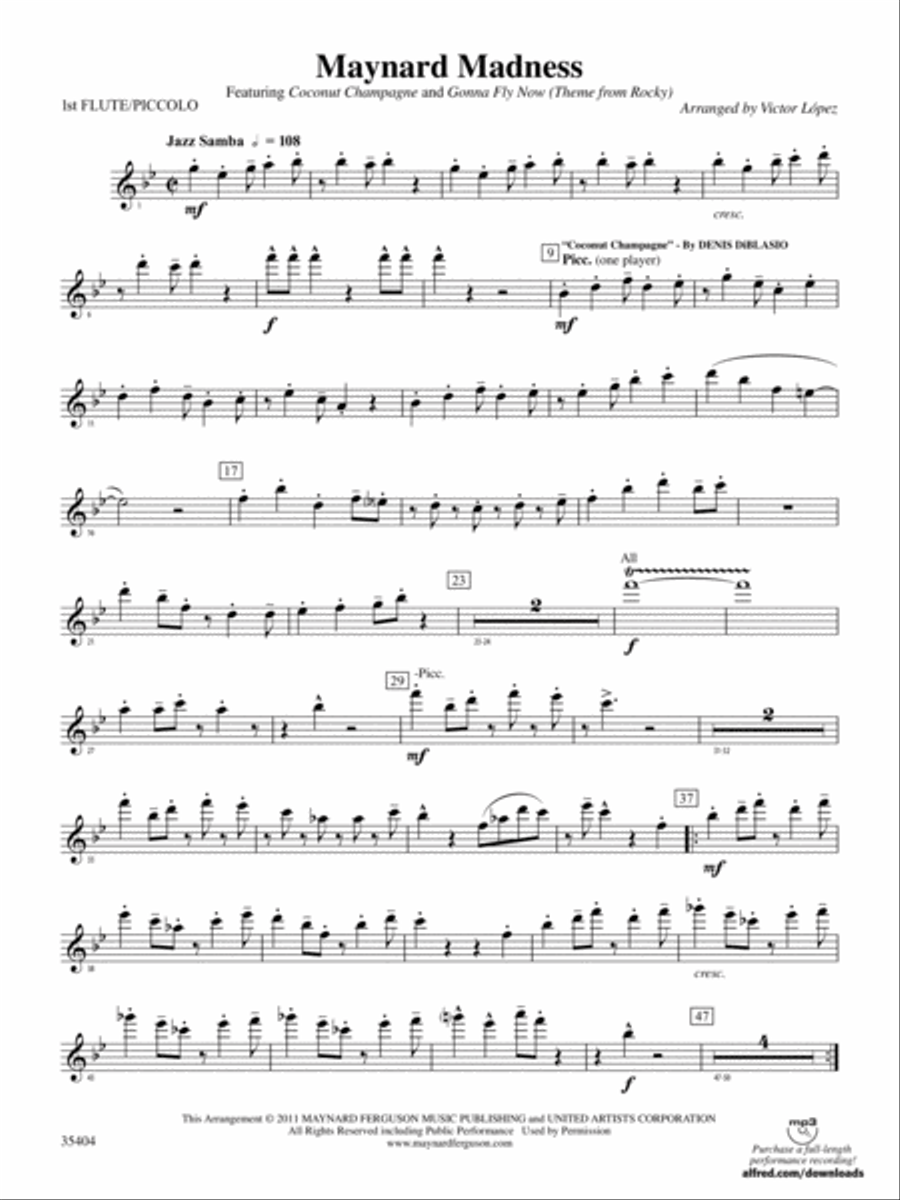 Maynard Madness: Flute Concert Band scores gallery preview page 1