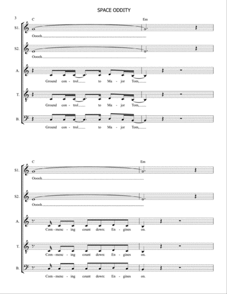 Space Oddity Voice Solo scores gallery preview page 3