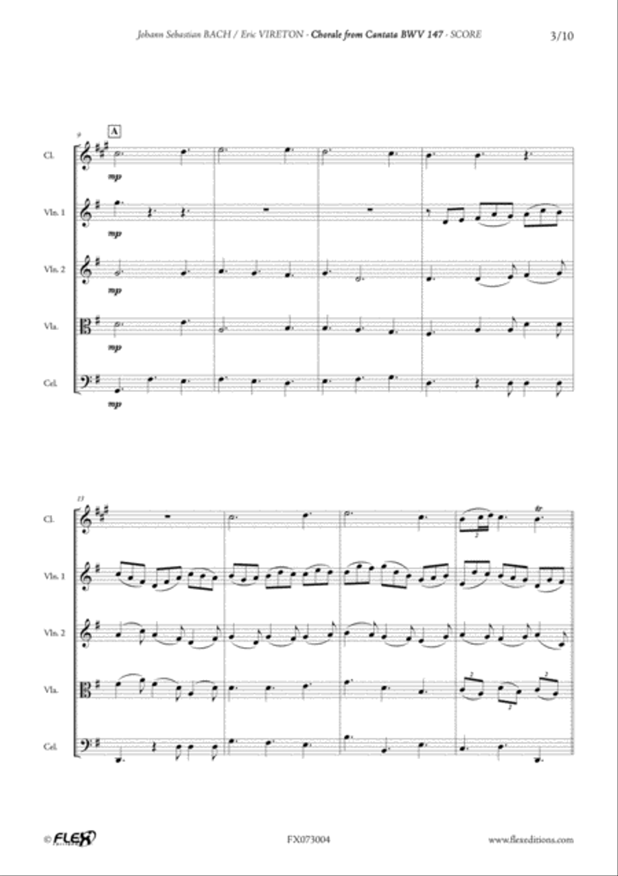 Chorale from Cantata BVW 147 Cello scores gallery preview page 3