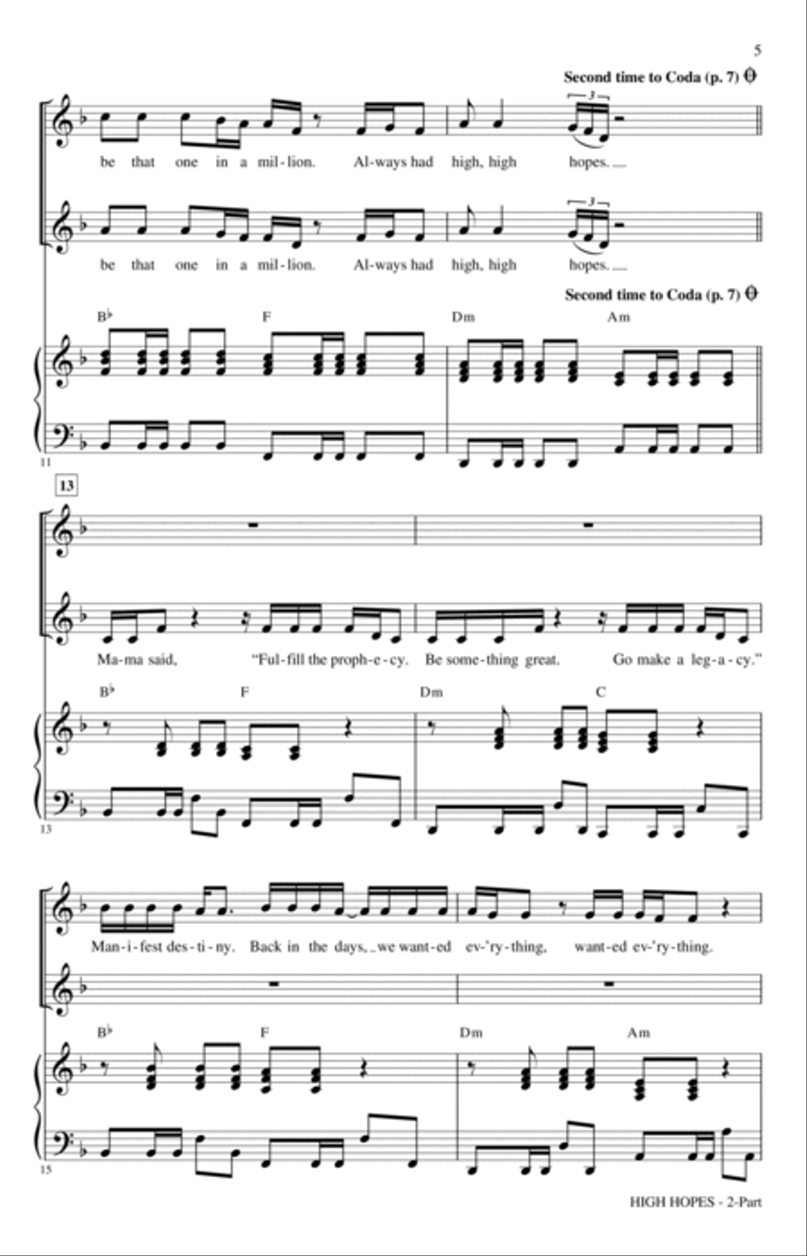 High Hopes (arr. Audrey Snyder) 2-Part scores gallery preview page 3
