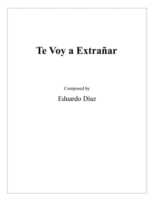 Book cover for Te Voy a Extrañar