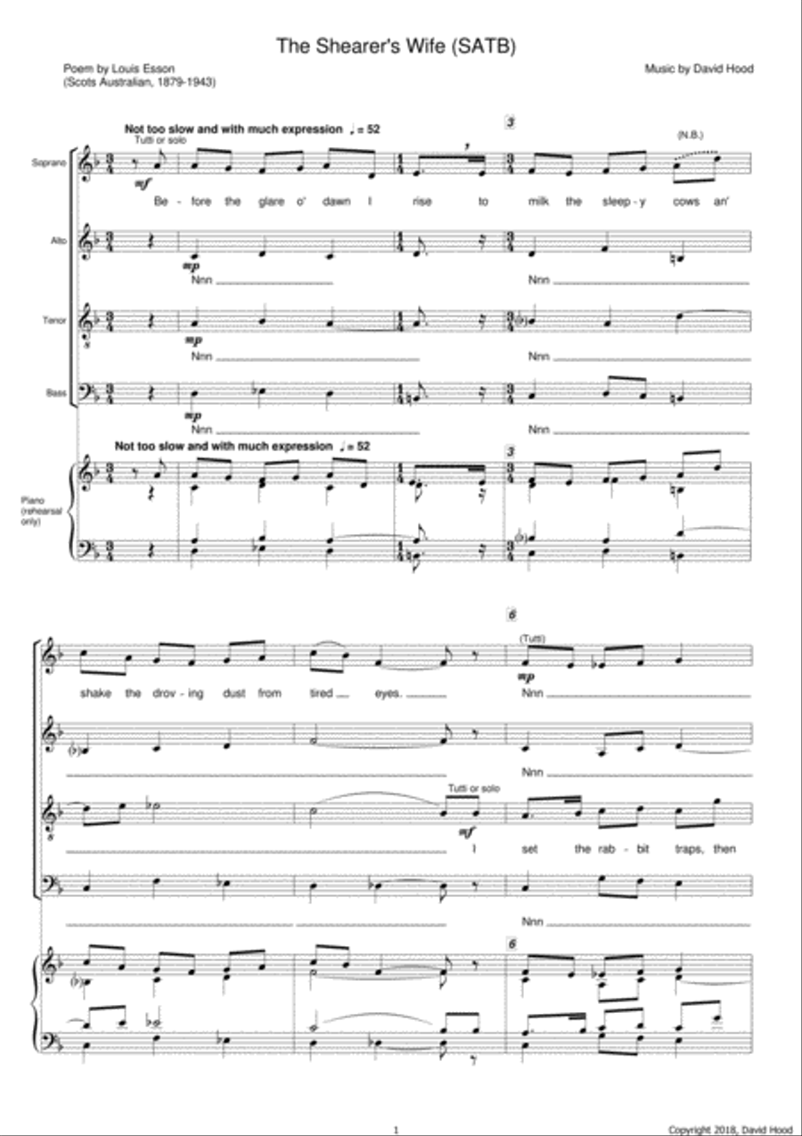 The Shearer's Wife 4-Part scores gallery preview page 1
