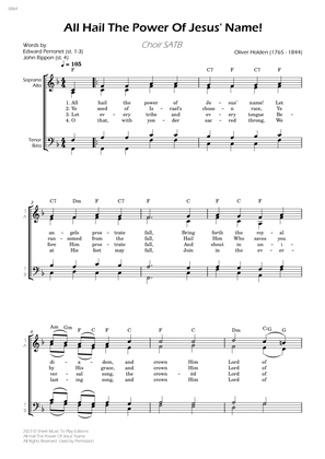 All Hail The Power Of Jesus' Name - Choir SATB - W/Chords