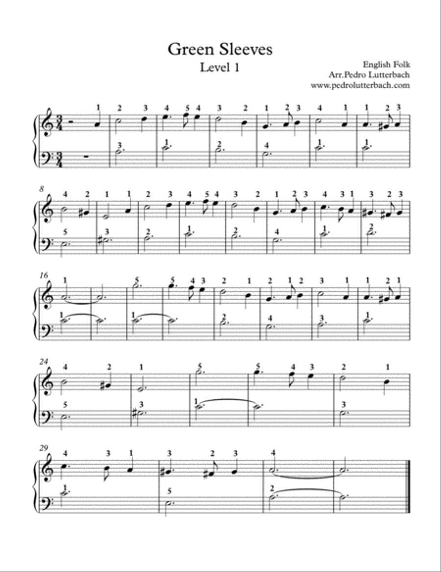 Green Sleeves Voice scores gallery preview page 1