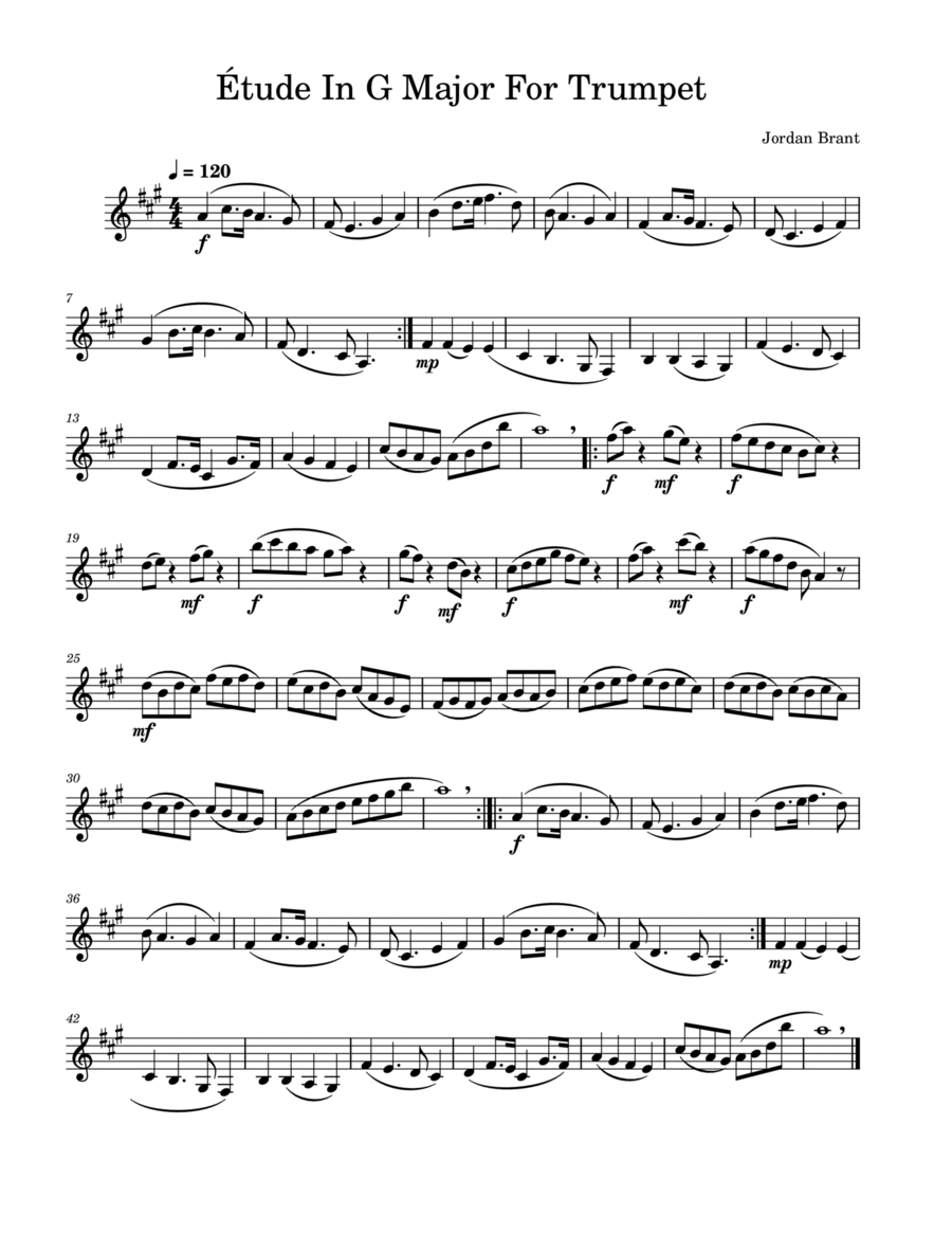 Étude For Trumpet B-Flat Trumpet scores gallery preview page 1
