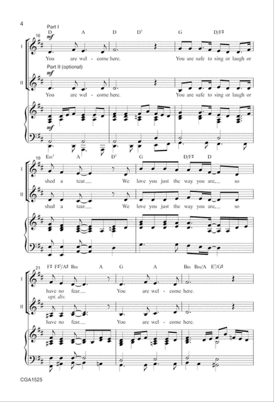You Are Welcome Here 2-Part scores gallery preview page 4