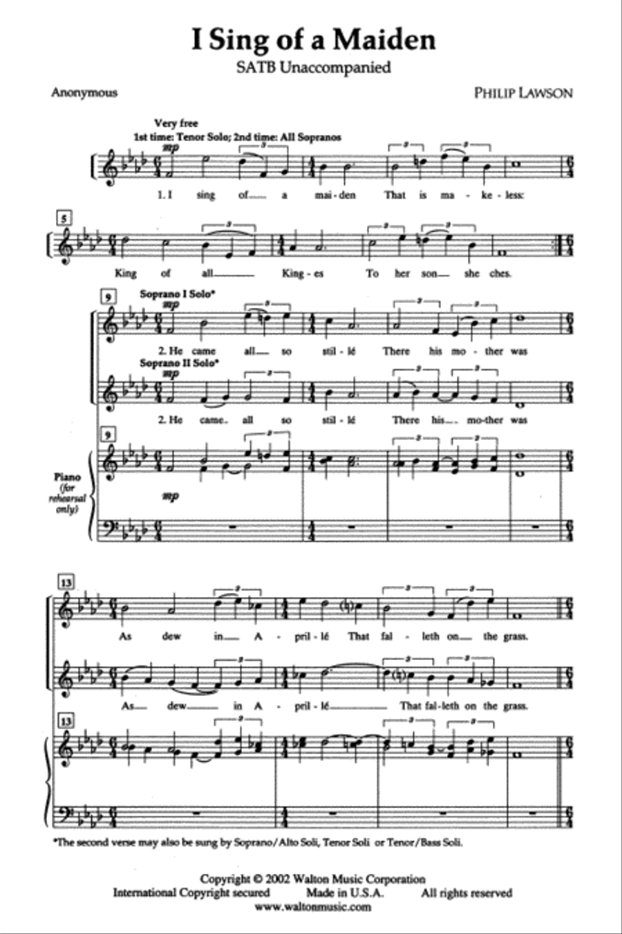 I Sing of a Maiden 4-Part scores gallery preview page 2