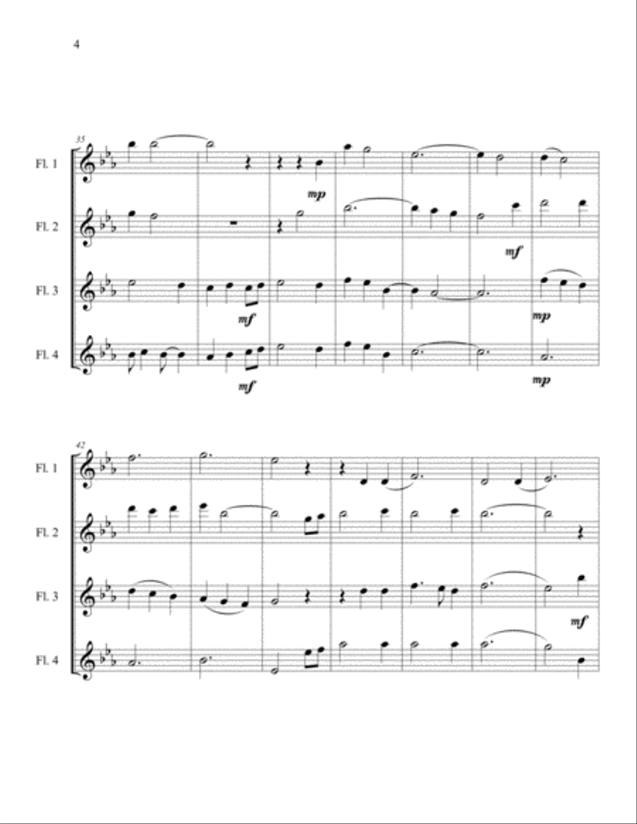 His Eye Is On The Sparrow (Quartet) Woodwind Quartet scores gallery preview page 4