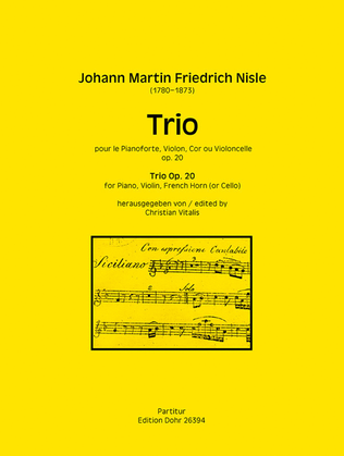 Book cover for Trio für Violine, Horn (oder Violoncello) und Klavier op. 20