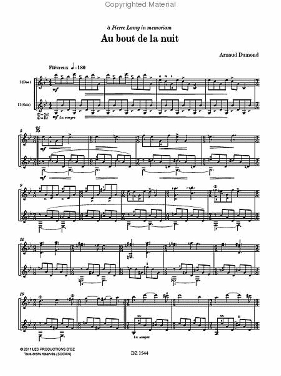 Au bout de la nuit Classical Guitar scores gallery preview page 2
