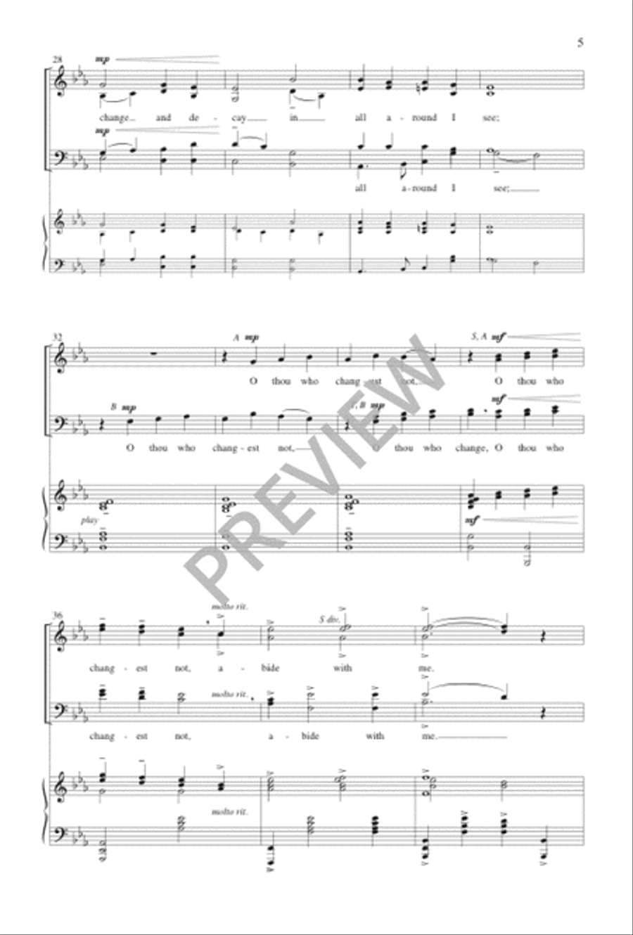 Abide with Me 4-Part scores gallery preview page 6