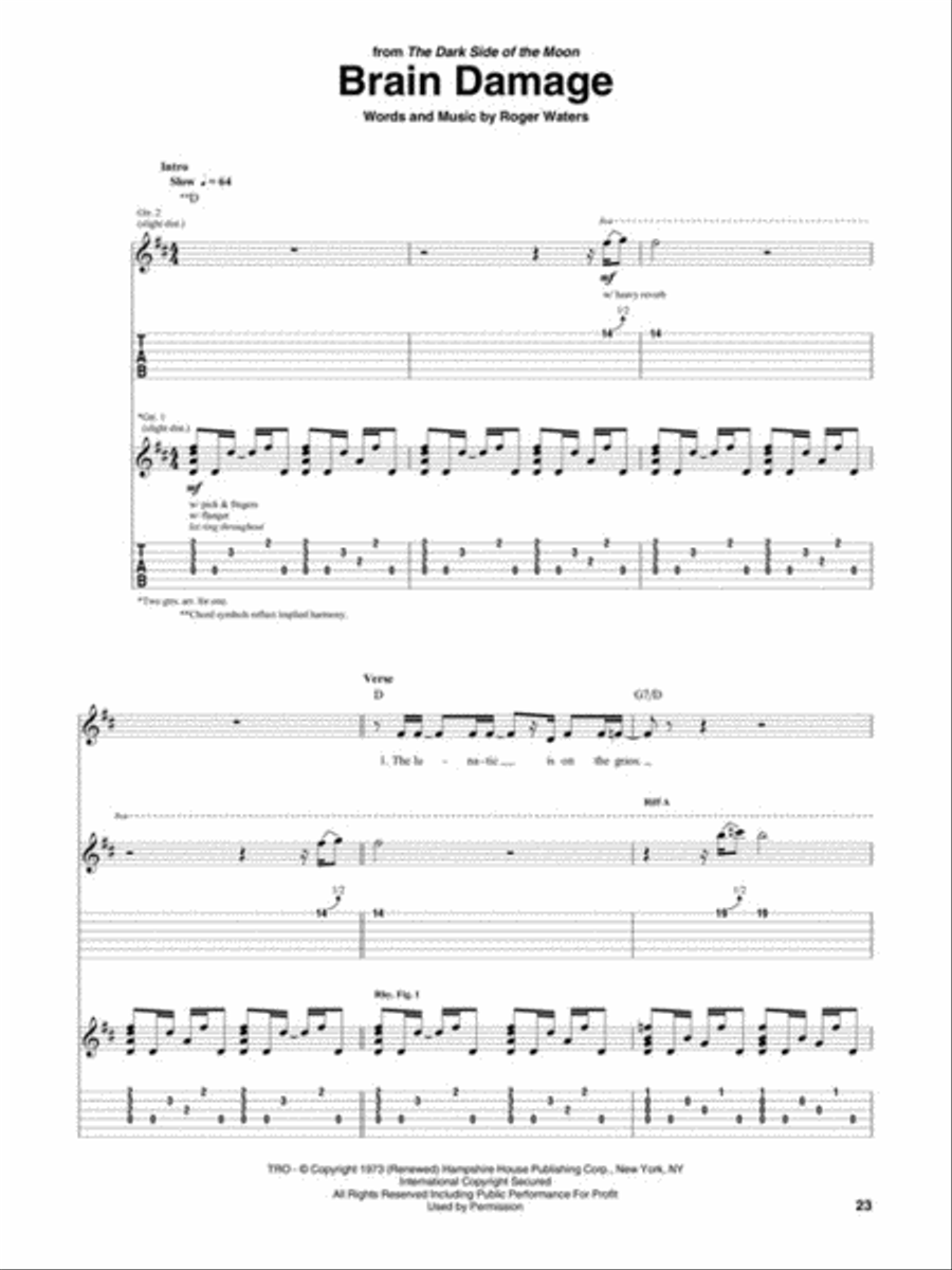 Pink Floyd – Guitar Anthology Electric Guitar scores gallery preview page 5