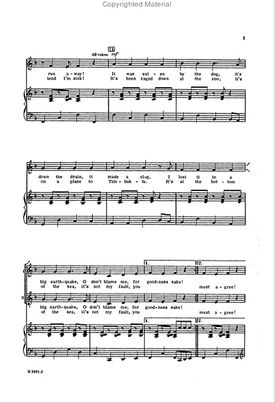 I've Lost my Homework 2-Part scores gallery preview page 3