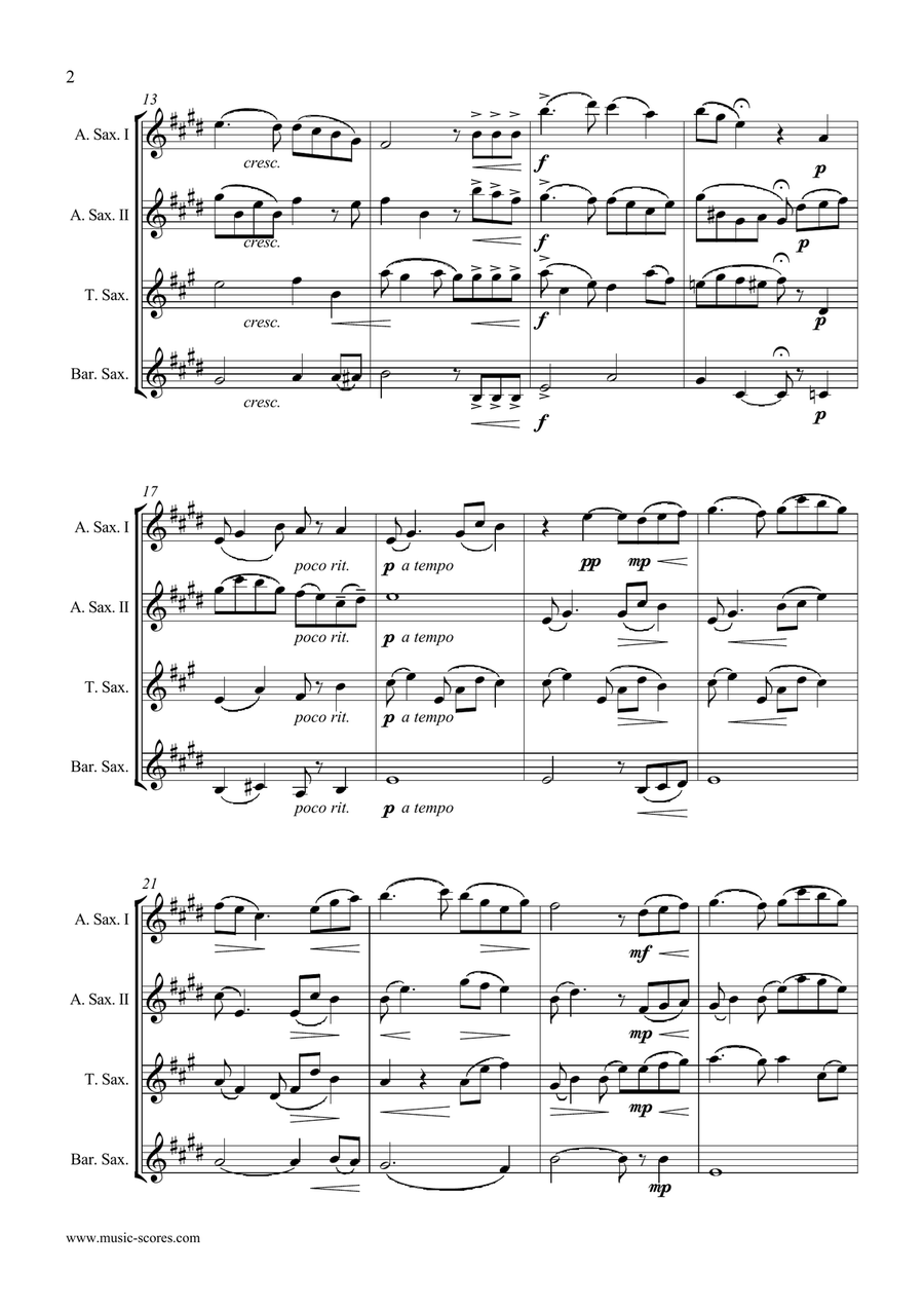 Londonderry Air - Sax Quartet Saxophone Quartet scores gallery preview page 2