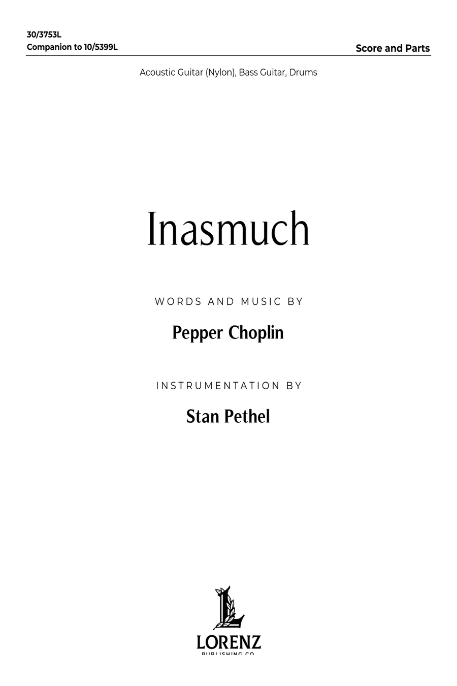 Inasmuch - Rhythm Score and Parts (Digital Download) Rhythm Section scores gallery preview page 1