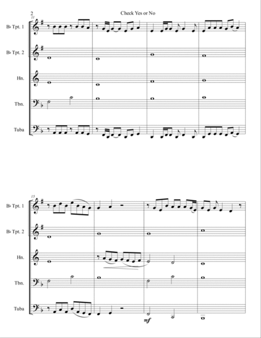 Check Yes Or No Brass Ensemble scores gallery preview page 2
