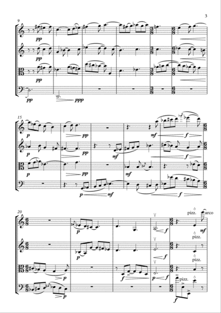 Chahārgāh for String Quartet String Quartet scores gallery preview page 3