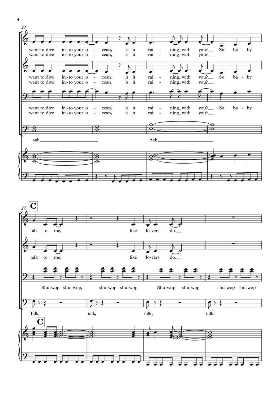 Here Comes The Rain Again 4-Part scores gallery preview page 4
