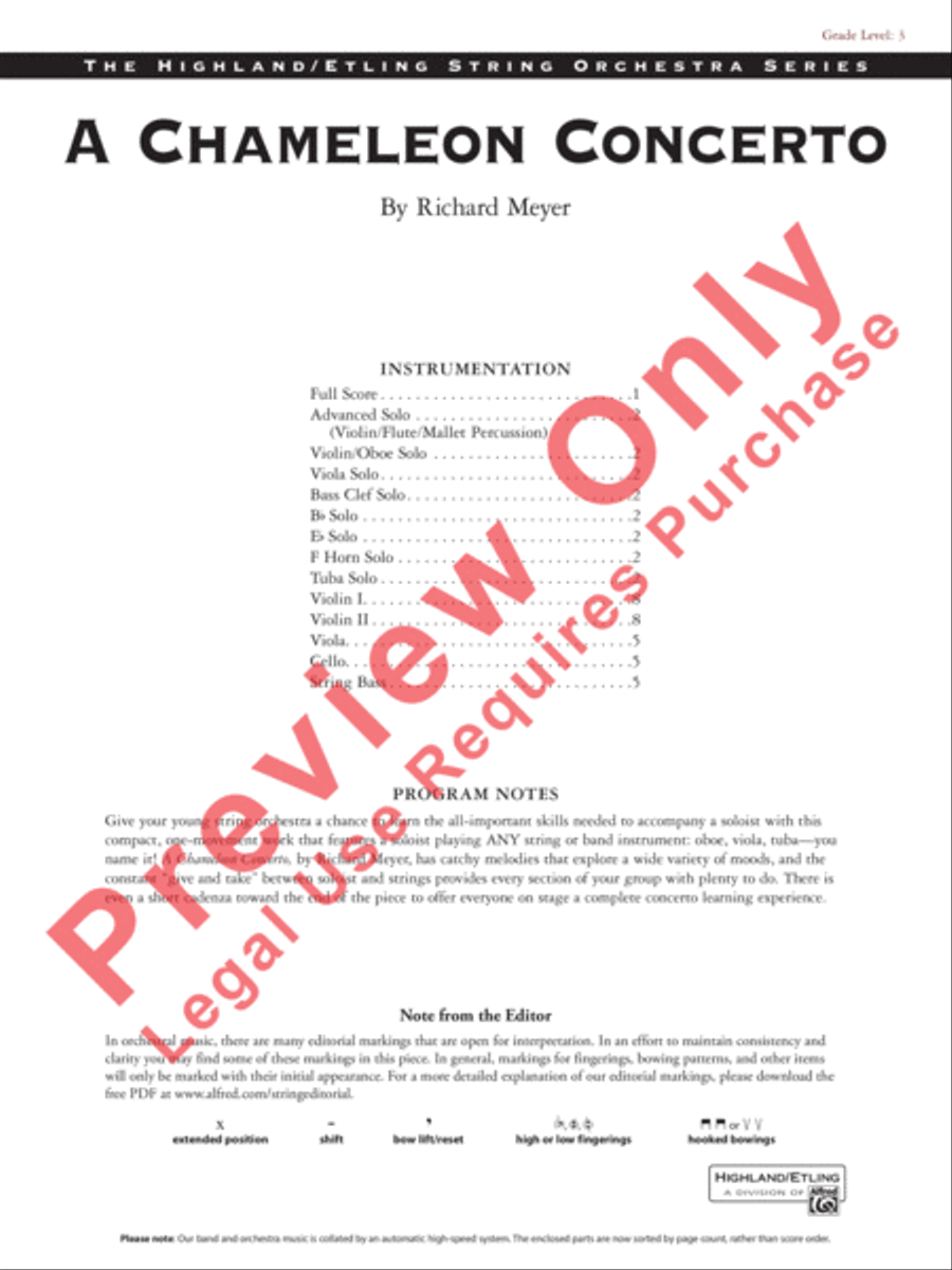 A Chameleon Concerto String Orchestra scores gallery preview page 2