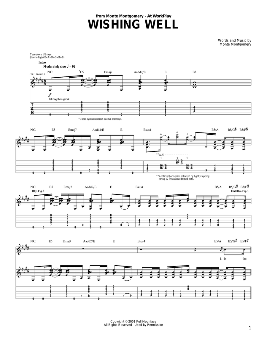 Wishing Well Wishing Well Acoustic Guitar scores gallery preview page 1