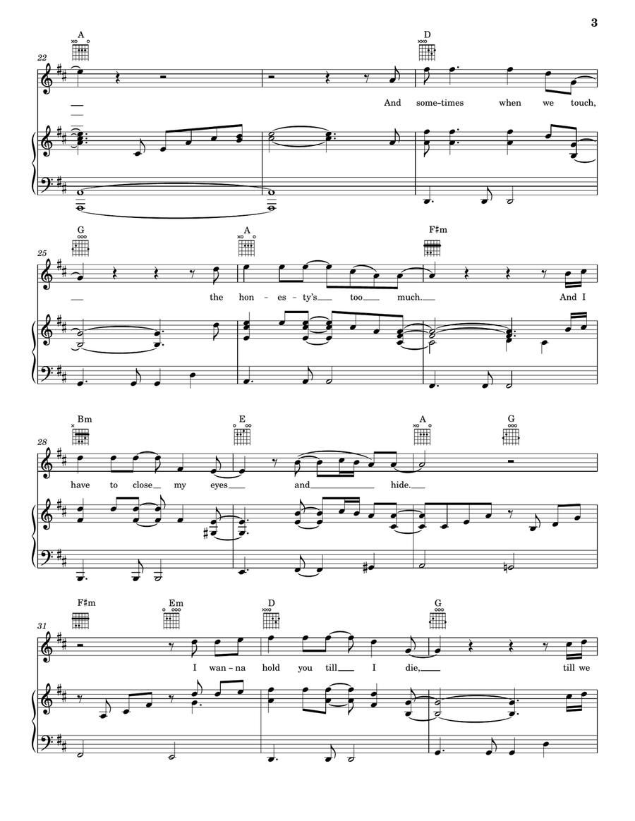 Sometimes When We Touch A Cappella scores gallery preview page 3