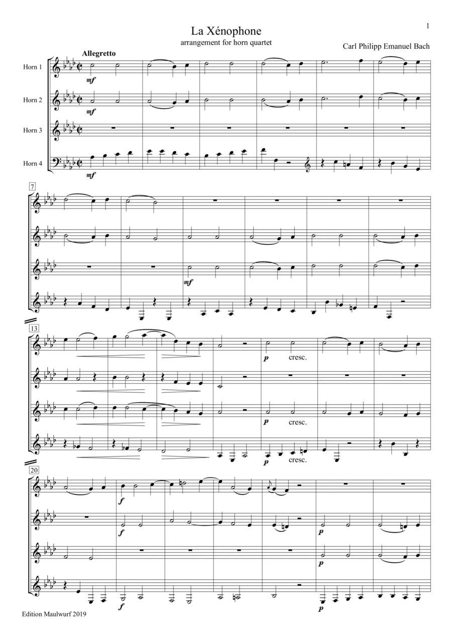 La Xénophone Horn scores gallery preview page 1