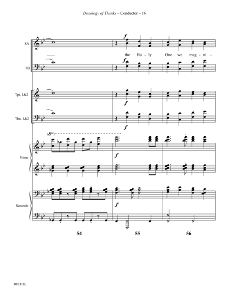 Doxology of Thanks - Brass Quartet Score and Parts