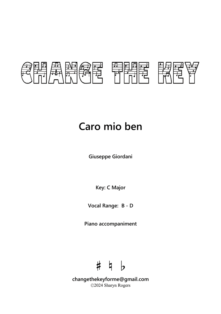 Caro mio ben - C Major Voice Solo scores gallery preview page 1