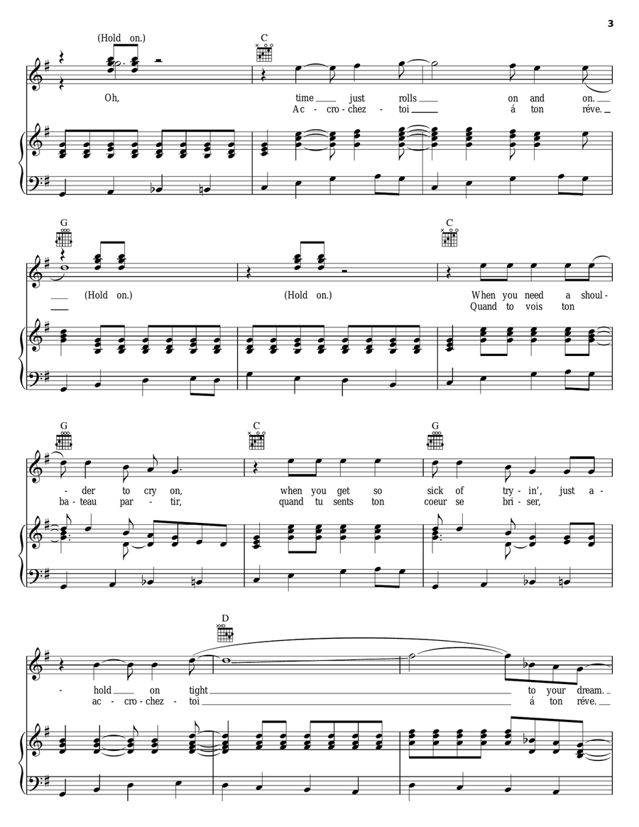 Hold On Tight Piano, Vocal, Guitar scores gallery preview page 3