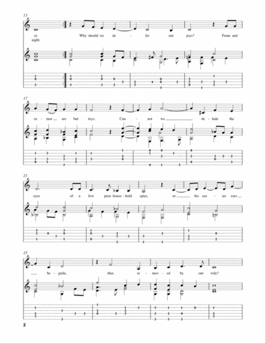 Come, My Celia Classical Guitar scores gallery preview page 2