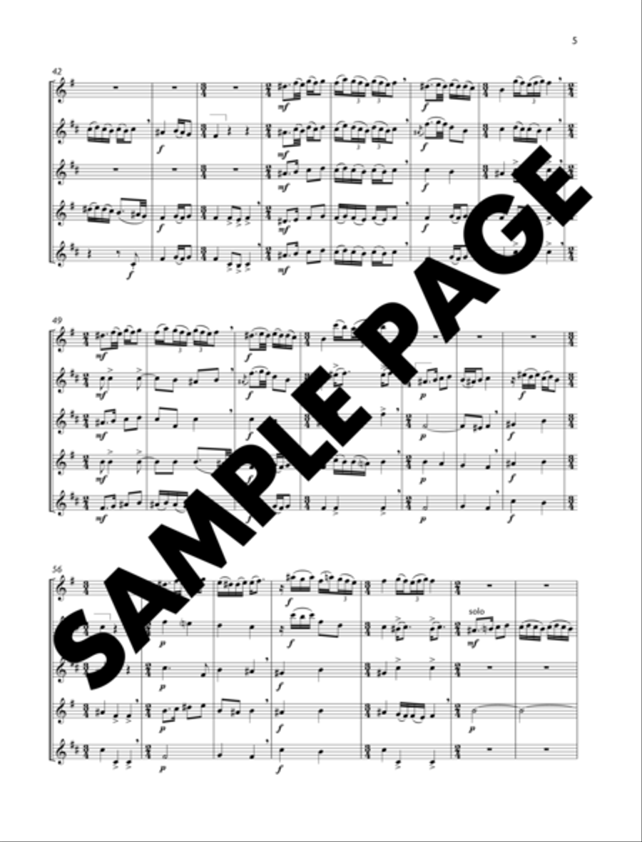 Turkish Dance Melodies Saxophone Quintet scores gallery preview page 4