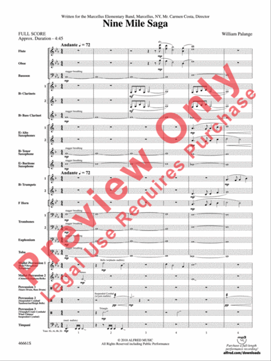 Nine Mile Saga Nine Mile Saga Concert Band scores gallery preview page 3
