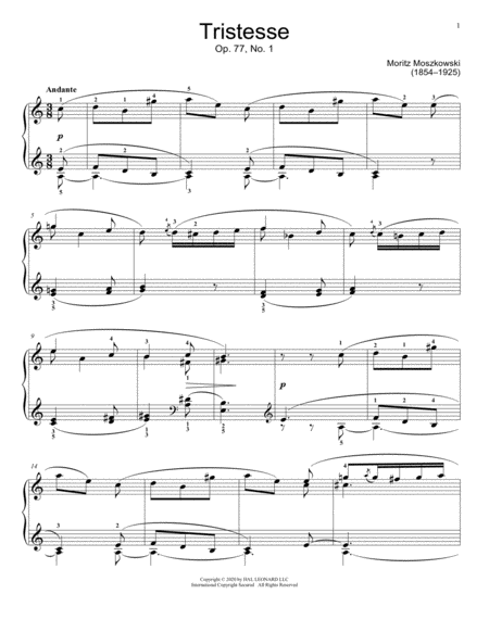 Tristesse, Op. 77, No. 1