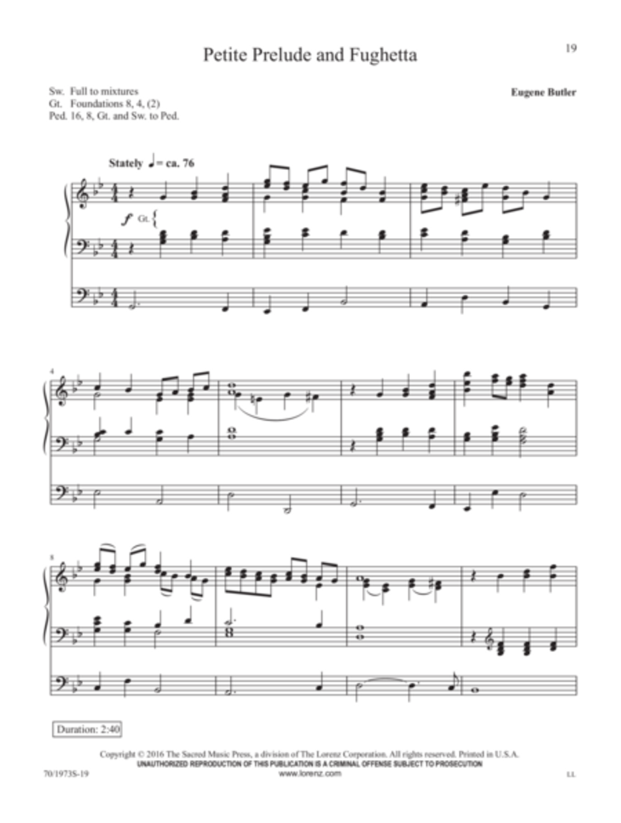 A Eugene Butler Organ Treasury Organ Solo scores gallery preview page 5