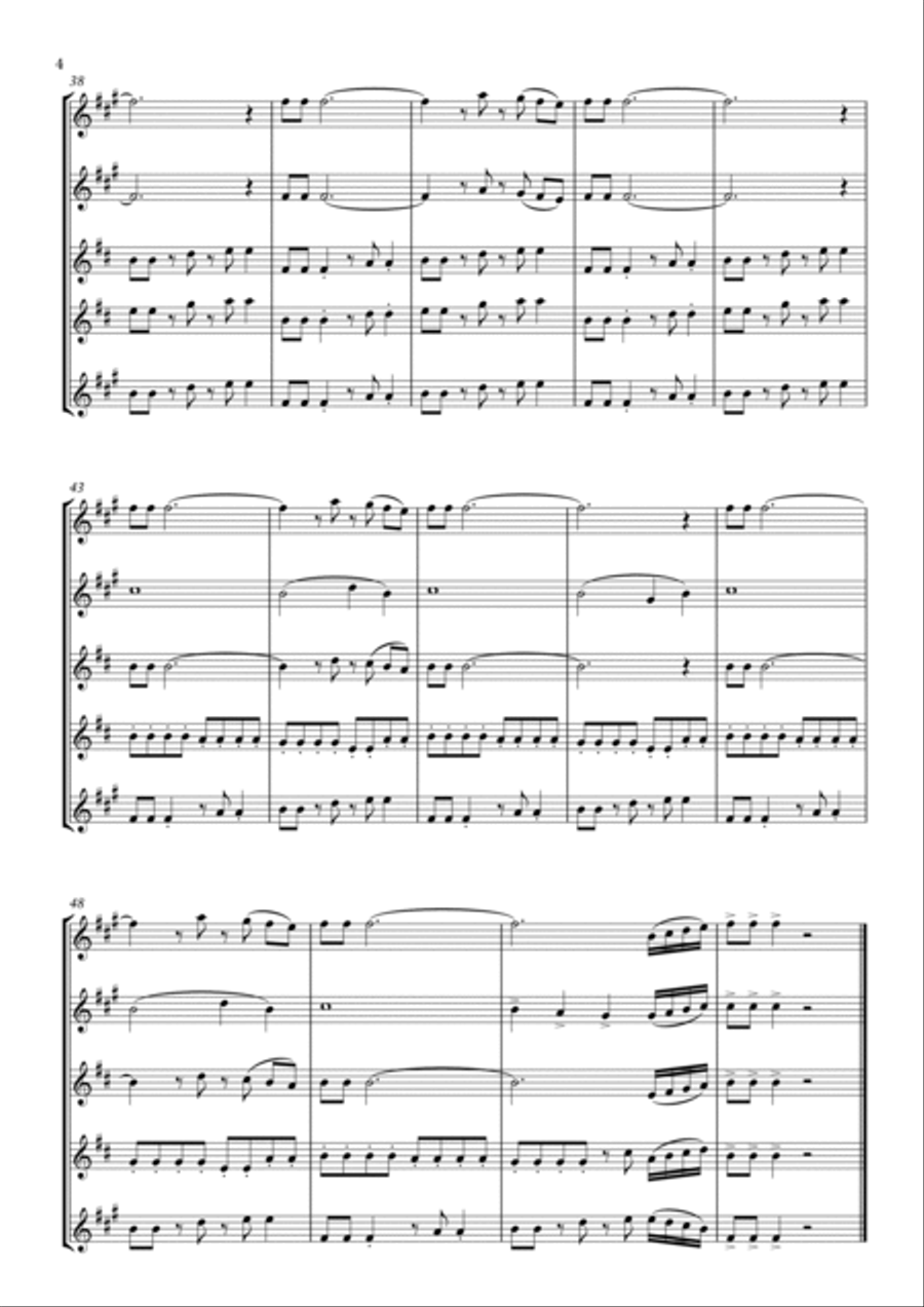 Rock You Like A Hurricane Saxophone Quintet scores gallery preview page 4