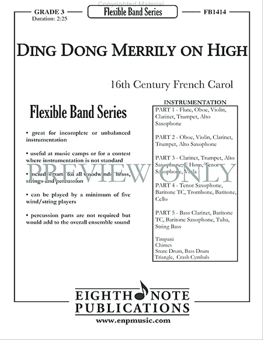 Ding Dong Merrily on High Concert Band scores gallery preview page 2